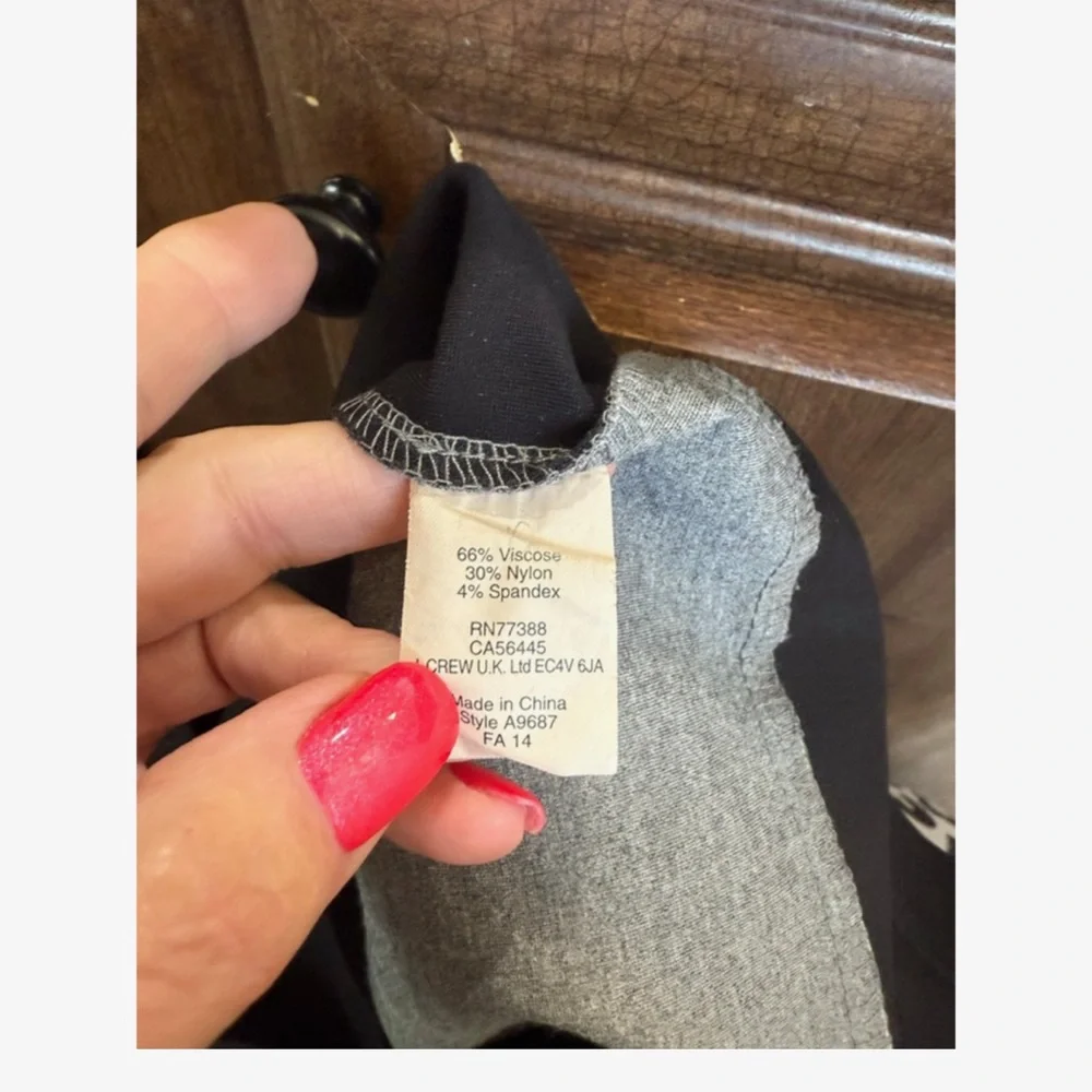 J. Crew Gray and Black Midi Dress